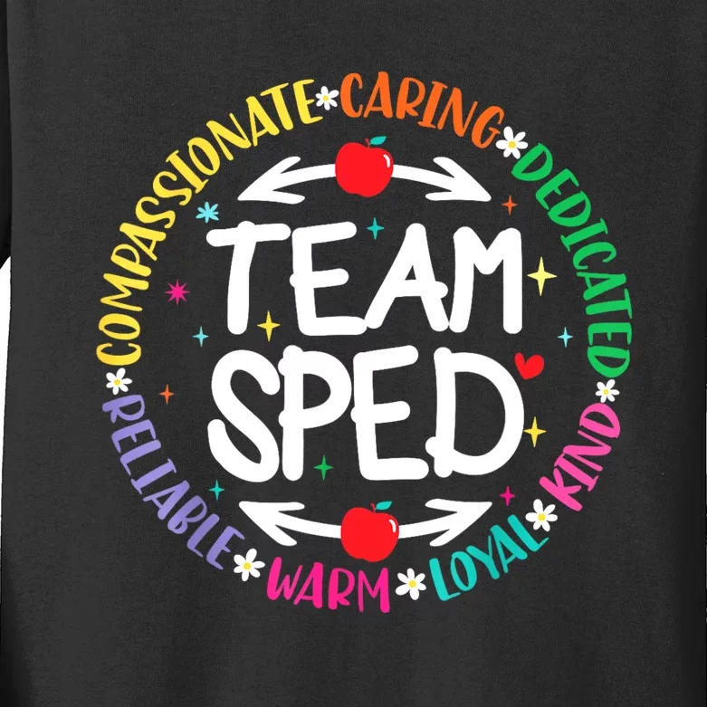 Team Sped Special Teacher Specialist School Caretaker Staff Kids Long Sleeve Shirt