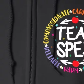 Team Sped Special Teacher Specialist School Caretaker Staff Full Zip Hoodie