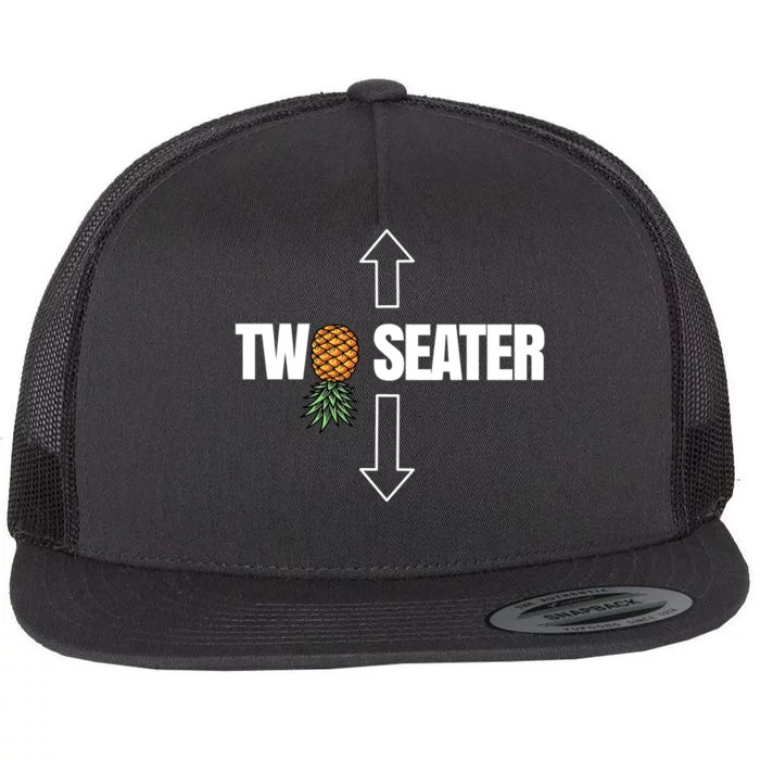 Two Seater Swinger Pineapple Funny Flat Bill Trucker Hat