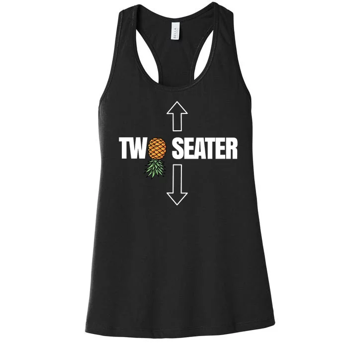 Two Seater Swinger Pineapple Funny Women's Racerback Tank