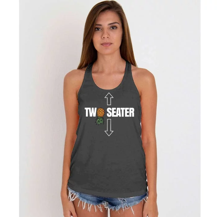 Two Seater Swinger Pineapple Funny Women's Knotted Racerback Tank