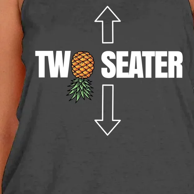 Two Seater Swinger Pineapple Funny Women's Knotted Racerback Tank