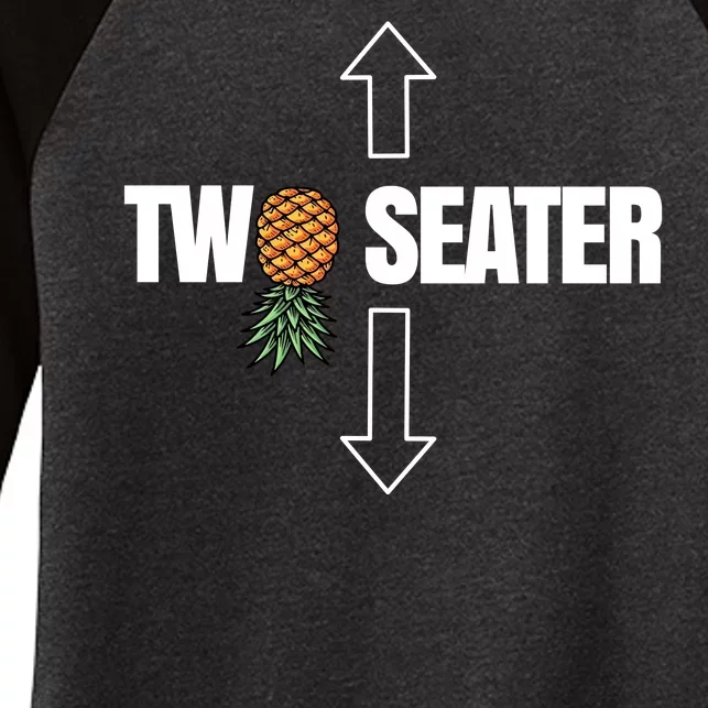 Two Seater Swinger Pineapple Funny Women's Tri-Blend 3/4-Sleeve Raglan Shirt