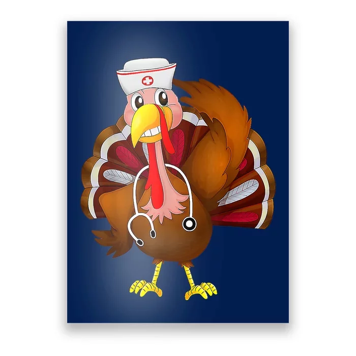 Thanksgiving Scrub Tops Wo Turkey Nurse Holiday Nursing Poster