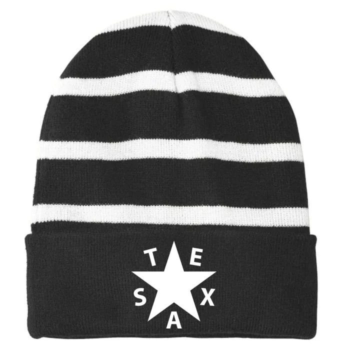 Texas Star Striped Beanie with Solid Band