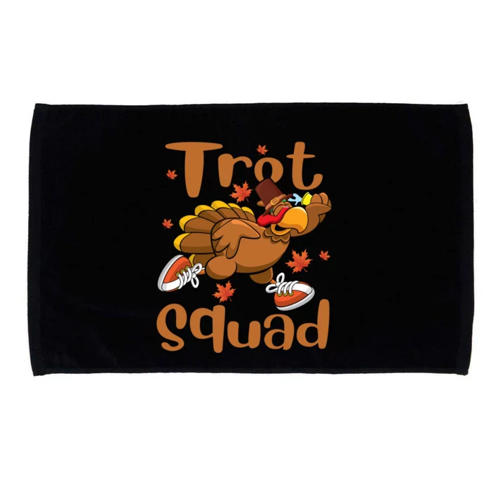 Trot Squad Thanksgiving Turkey Funny Running Turkey Lover Gift Microfiber Hand Towel