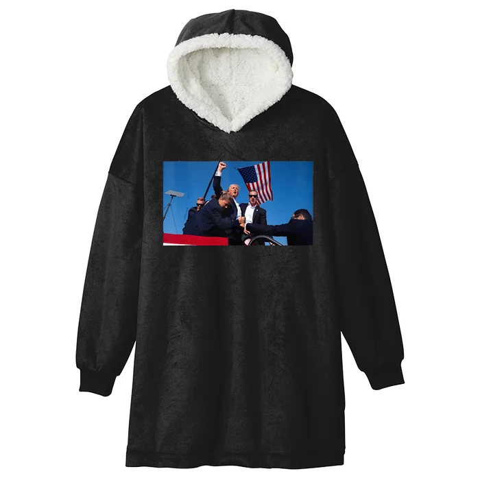 Trump Shooting Hooded Wearable Blanket