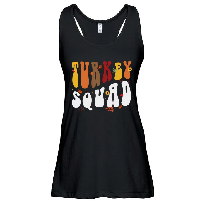 Turkey Squad Team Matching Funny Thanksgiving Turkey Ladies Essential Flowy Tank