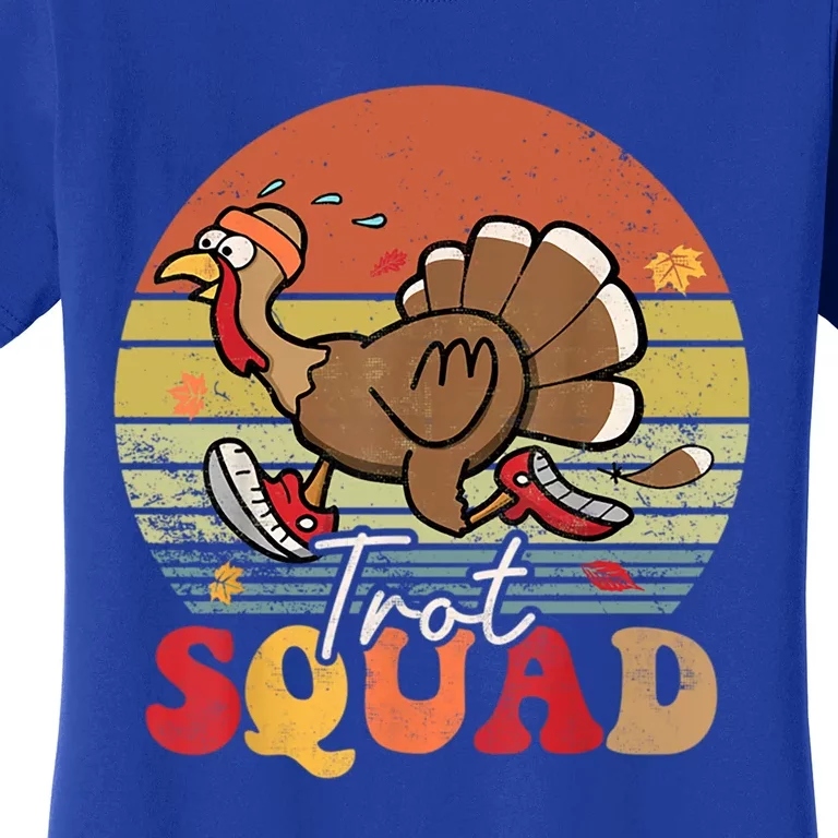 Trot Squad Turkey Autumn Fall Yall Thanksgiving Groovy Retro Funny Gift Women's T-Shirt