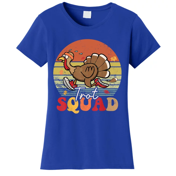 Trot Squad Turkey Autumn Fall Yall Thanksgiving Groovy Retro Funny Gift Women's T-Shirt