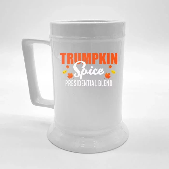 Trumpkin Spice Trump Halloween Thanksgiving Funny Front & Back Beer Stein