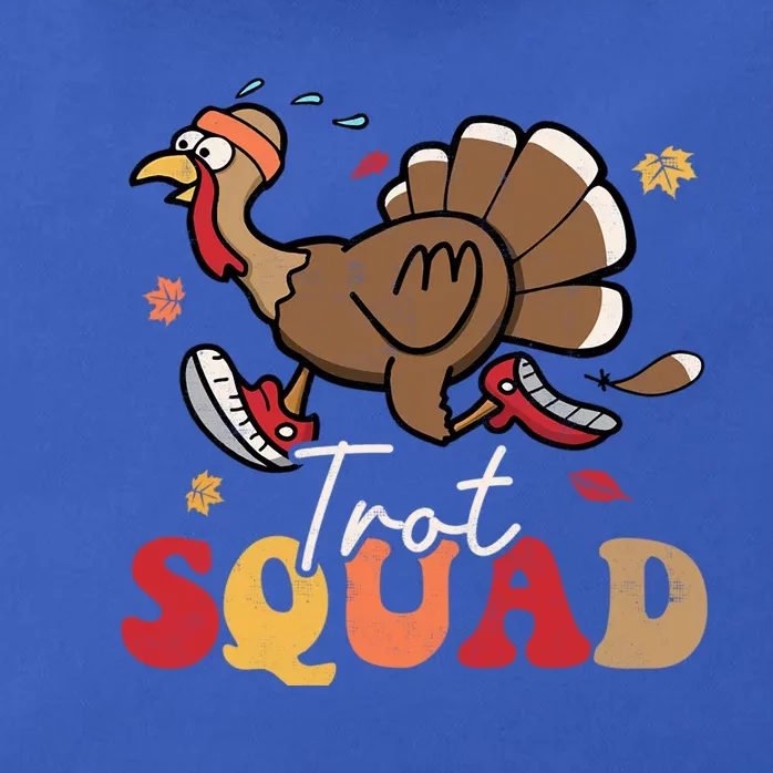 Trot Squad Turkey Autumn Fall Yall Thanksgiving Groovy Retro Gift Zip Tote Bag