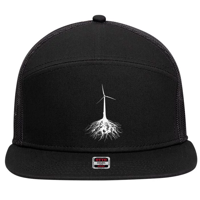 Turbine Syndrome Turbine Tree Design 7 Panel Mesh Trucker Snapback Hat