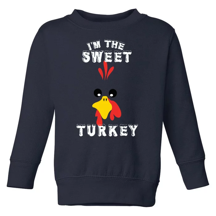 The Sweet Turkey Thanksgiving Funny Sweatshirt Graphic Print Unisex Toddler Sweatshirt