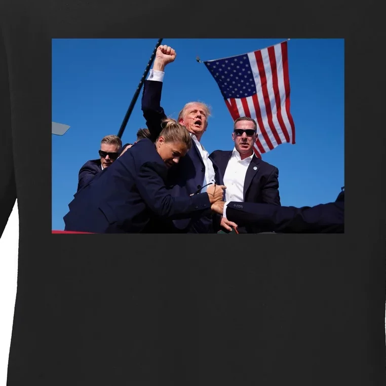 Trump Shot Trump Shooting Trump 2024 Ladies Long Sleeve Shirt