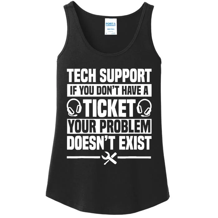 Tech Support Ticket It Call Center Agent Help Desk Ladies Essential Tank