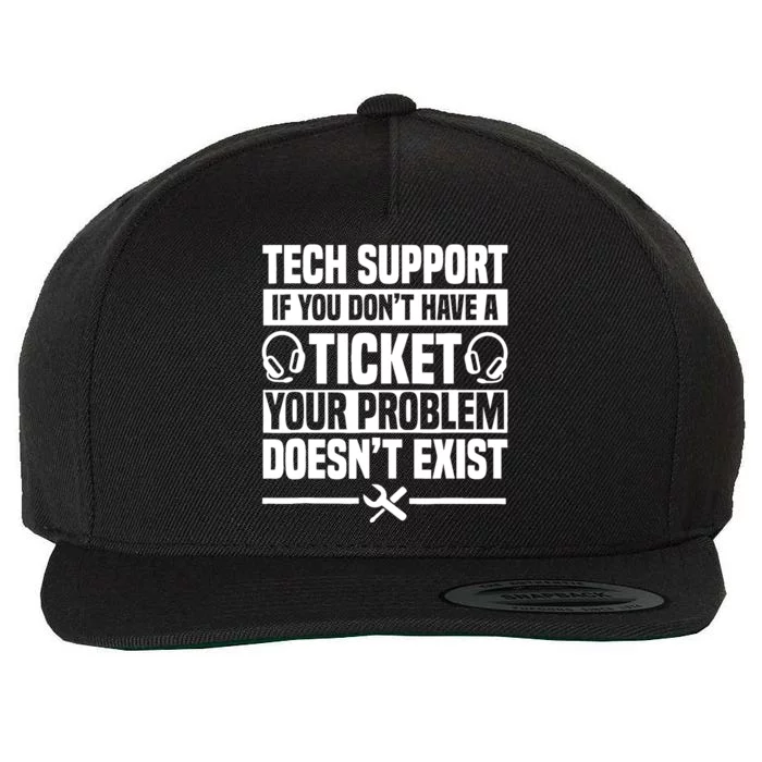 Tech Support Ticket It Call Center Agent Help Desk Wool Snapback Cap