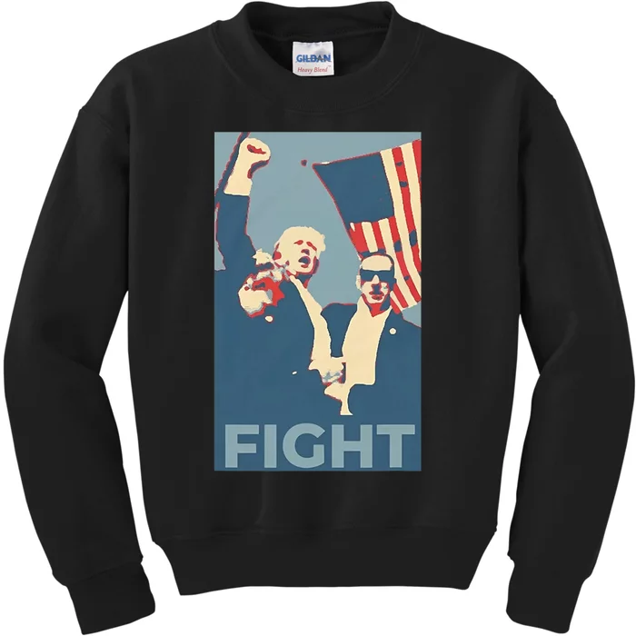 Trump Shot Trump Fight Kids Sweatshirt