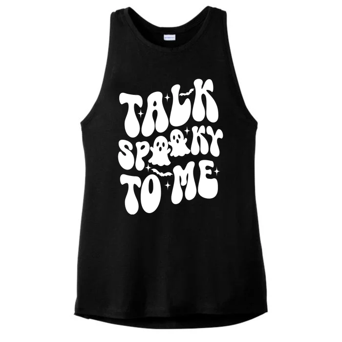 Take Spooky To Me Retro Groovy Halloween Ladies Tri-Blend Wicking Tank