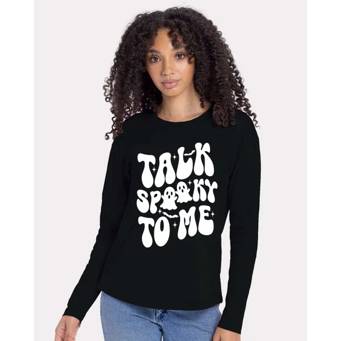 Take Spooky To Me Retro Groovy Halloween Womens Cotton Relaxed Long Sleeve T-Shirt