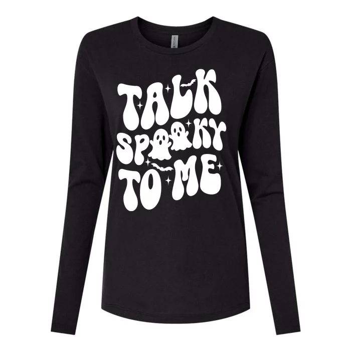 Take Spooky To Me Retro Groovy Halloween Womens Cotton Relaxed Long Sleeve T-Shirt