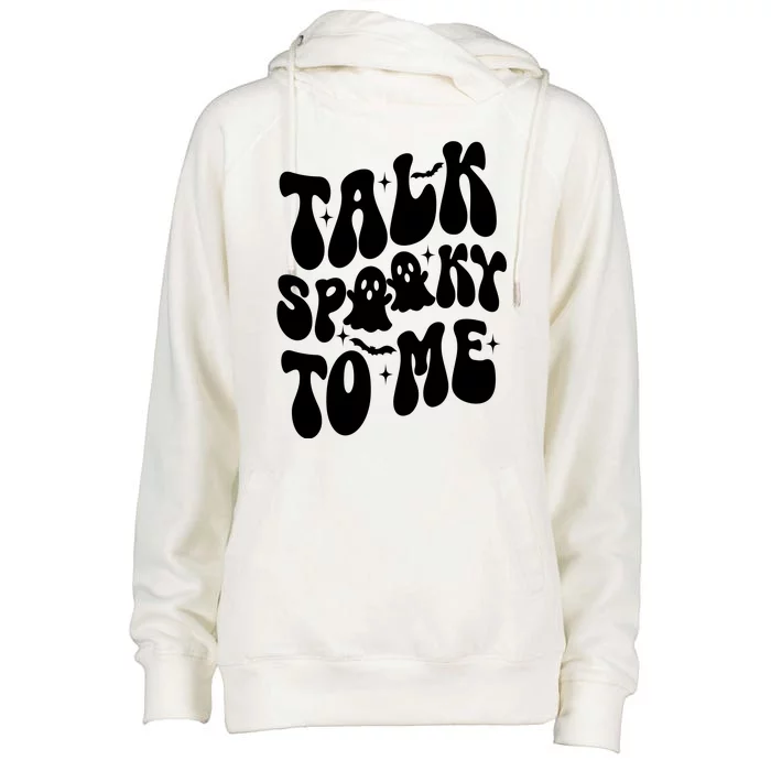 Take Spooky To Me Retro Groovy Halloween Womens Funnel Neck Pullover Hood