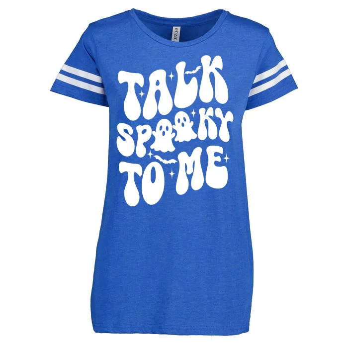 Take Spooky To Me Retro Groovy Halloween Enza Ladies Jersey Football T-Shirt