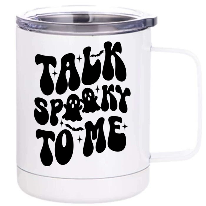 Take Spooky To Me Retro Groovy Halloween Front & Back 12oz Stainless Steel Tumbler Cup