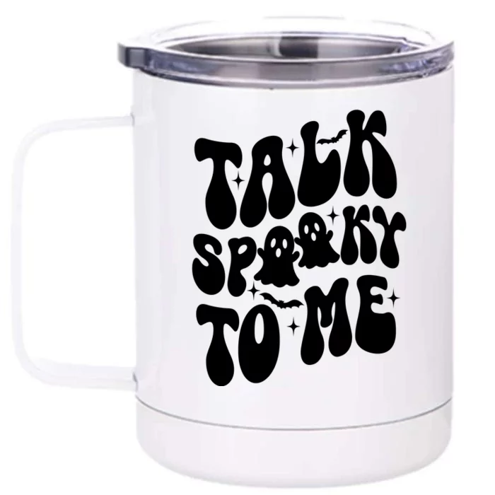 Take Spooky To Me Retro Groovy Halloween Front & Back 12oz Stainless Steel Tumbler Cup