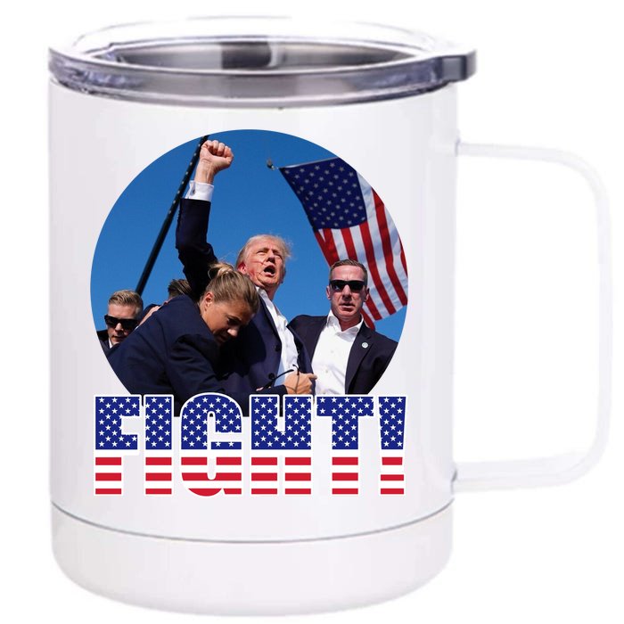 Trump Signals To Americans To Fight Front & Back 12oz Stainless Steel Tumbler Cup