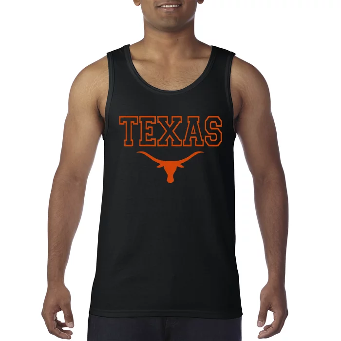 Texas State Tx Vintage Bull Head Proud Texans Tank Top