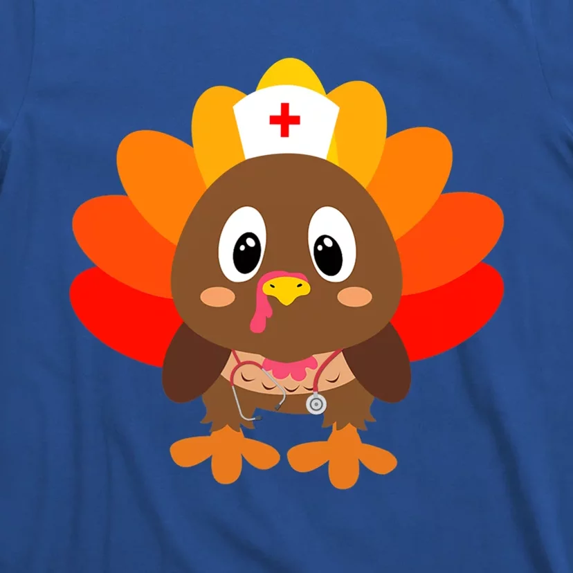 Thanksgiving Scrub Tops Cute Turkey Nurse Nursing Funny Gift T-Shirt