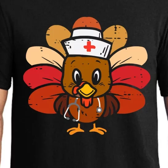 Thanksgiving Scrub Tops Girls Turkey Nurse Nursing Gift Pajama Set