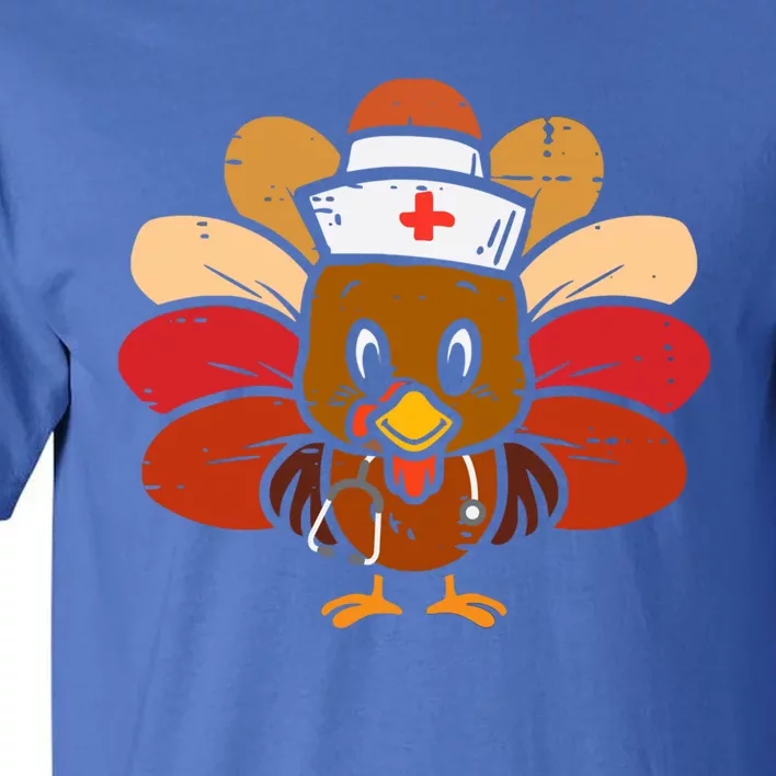 Thanksgiving Scrub Tops Girls Turkey Nurse Nursing Gift Tall T-Shirt