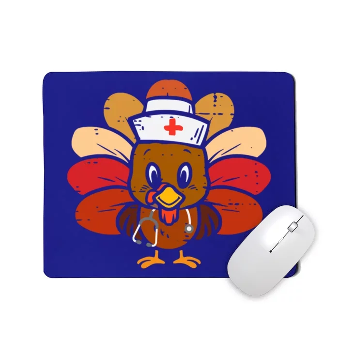 Thanksgiving Scrub Tops Girls Turkey Nurse Nursing Gift Mousepad