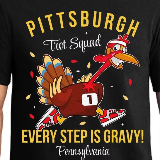 Trot Squad Turkey Thanksgiving 2024 Pennsylvania Pittsburgh Pajama Set