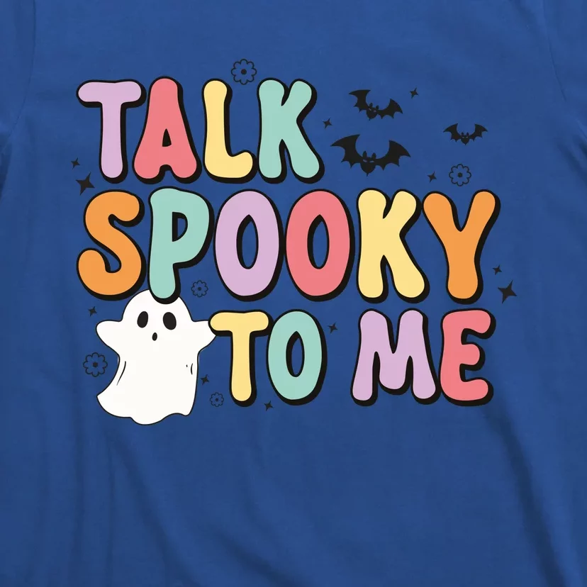 Talk Spooky To Me Groovy Halloween Retro Gift T-Shirt