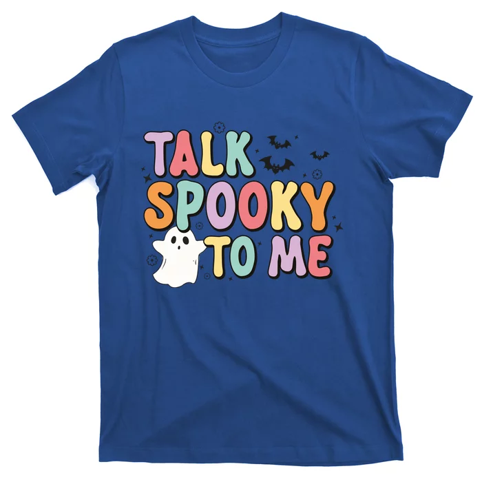 Talk Spooky To Me Groovy Halloween Retro Gift T-Shirt