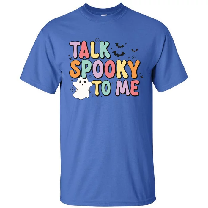 Talk Spooky To Me Groovy Halloween Retro Gift Tall T-Shirt