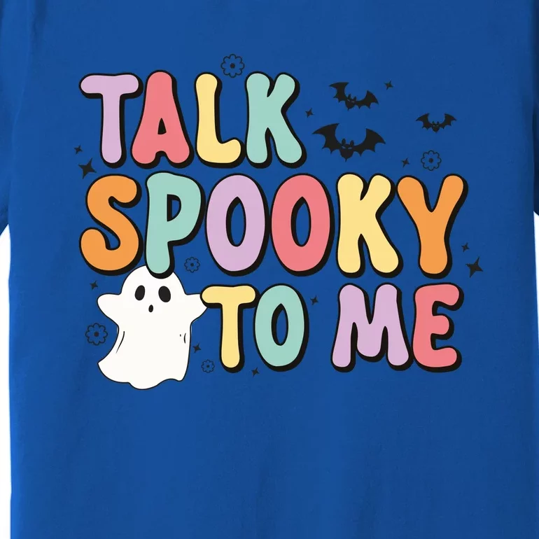 Talk Spooky To Me Groovy Halloween Retro Gift Premium T-Shirt