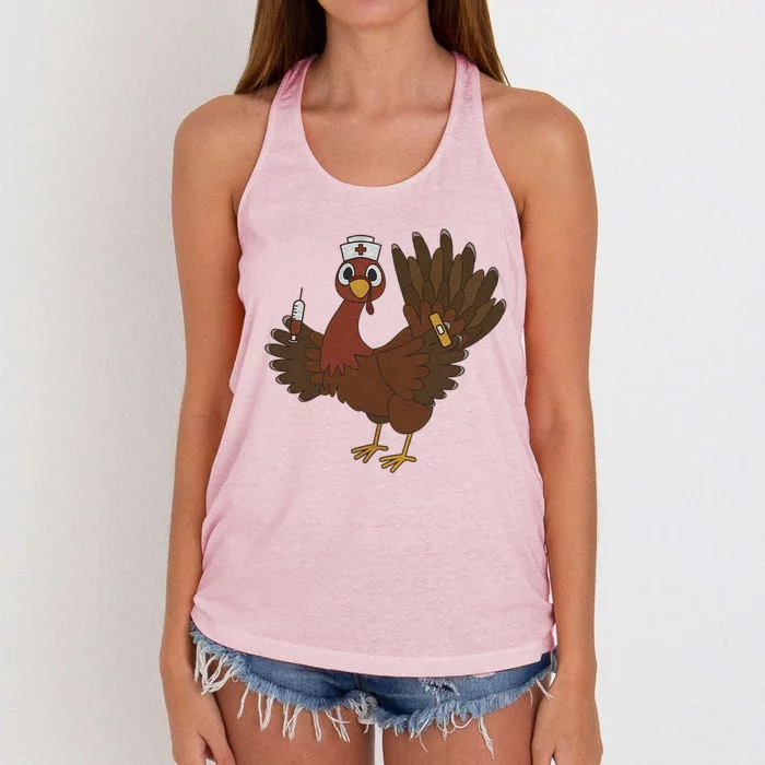 Thanksgiving Scrub Tops Turkey Nurse Holiday Nursing Gift Women's Knotted Racerback Tank