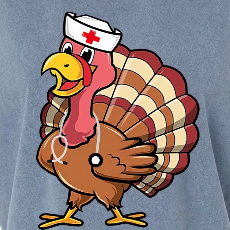 Thanksgiving Scrub Tops Turkey Nurse Holiday Nursing Funny Gift Garment-Dyed Women's Muscle Tee