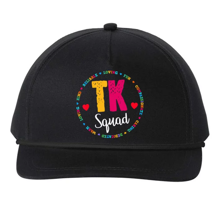 TK Squad Tee Transitional Kindergarten Teacher Team Crew Snapback Five-Panel Rope Hat