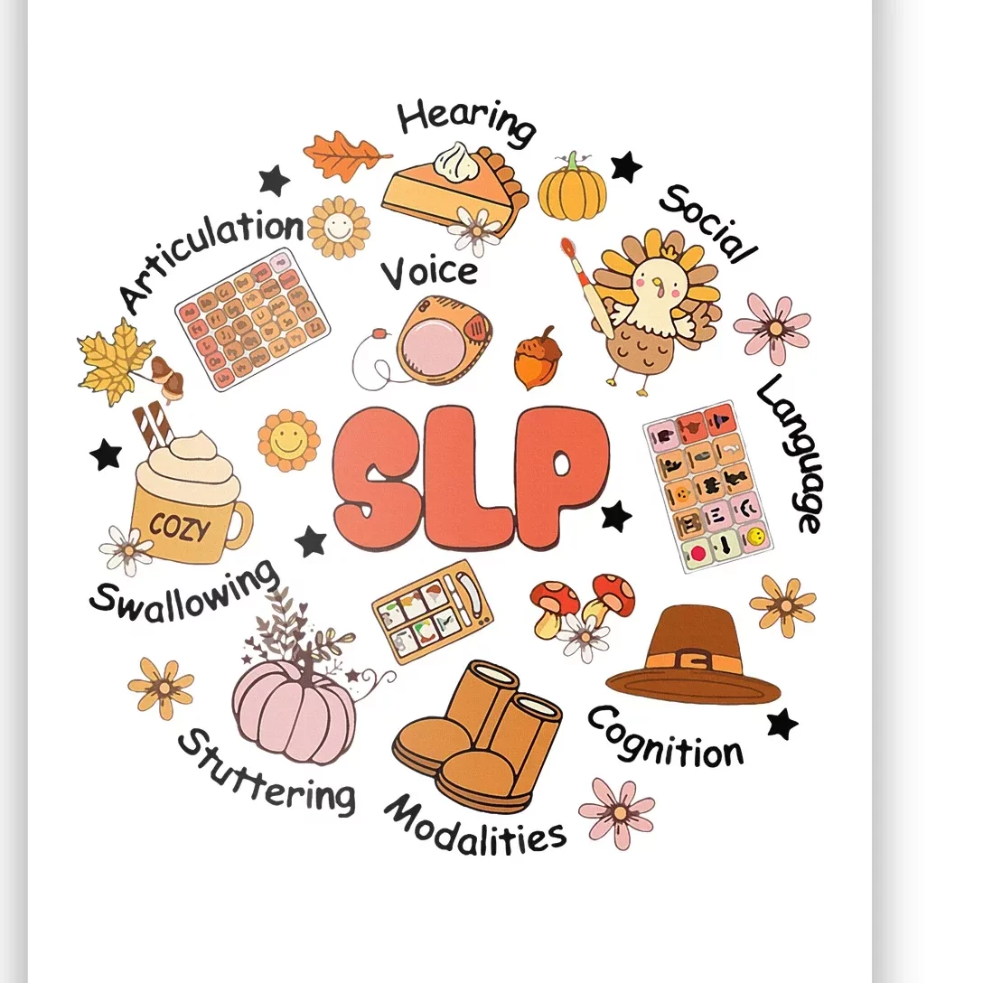 Thanksgiving Speech Therapy Fall Speech Language Pathologist Poster