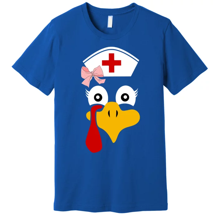 Thanksgiving Scrub Tops Turkey Nurse Nursing Cool Gift Premium T-Shirt