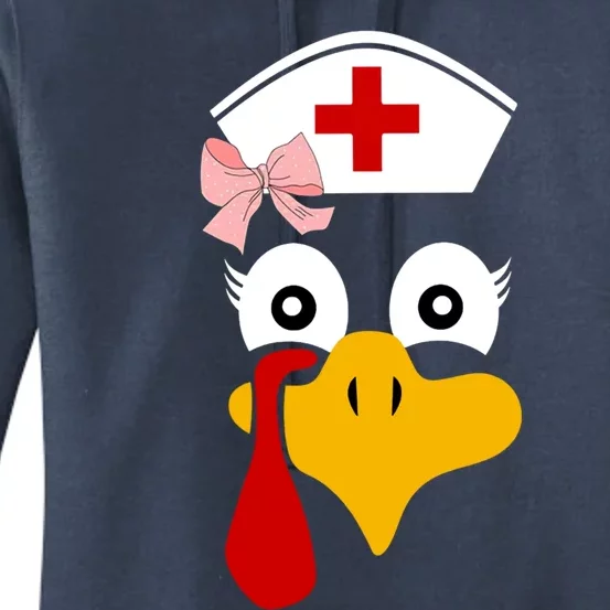 Thanksgiving Scrub Tops Turkey Nurse Nursing Cool Gift Women's Pullover Hoodie