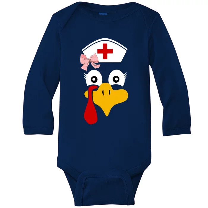 Thanksgiving Scrub Tops Turkey Nurse Nursing Cool Gift Baby Long Sleeve Bodysuit