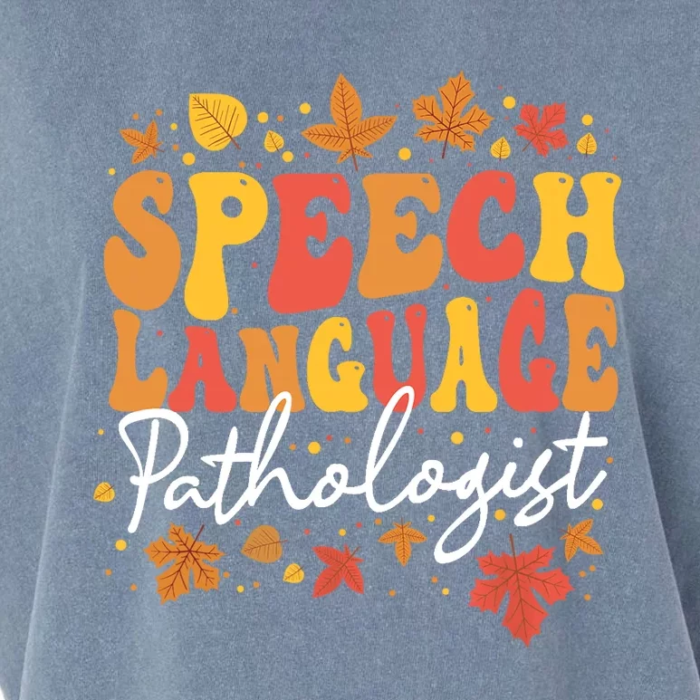 Thanksgiving Speech Therapy Fall Speech Language Pathologist Garment-Dyed Women's Muscle Tee