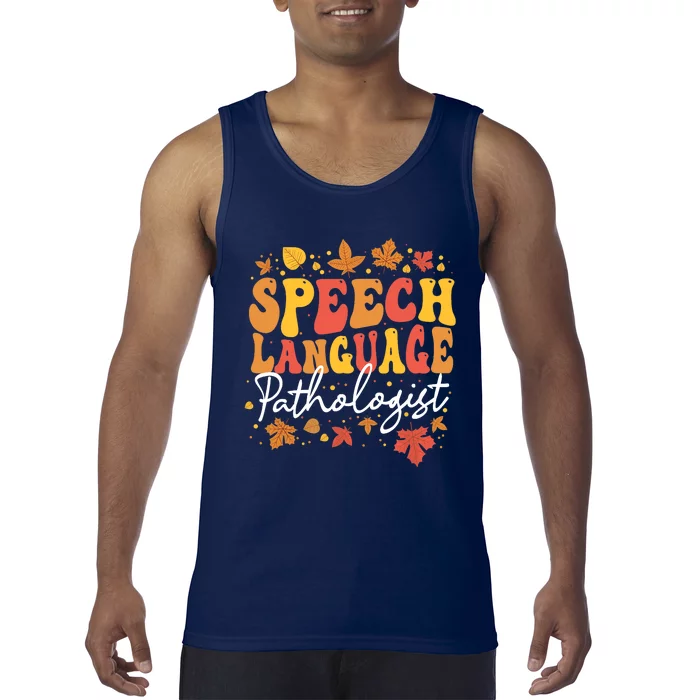 Thanksgiving Speech Therapy Fall Speech Language Pathologist Tank Top