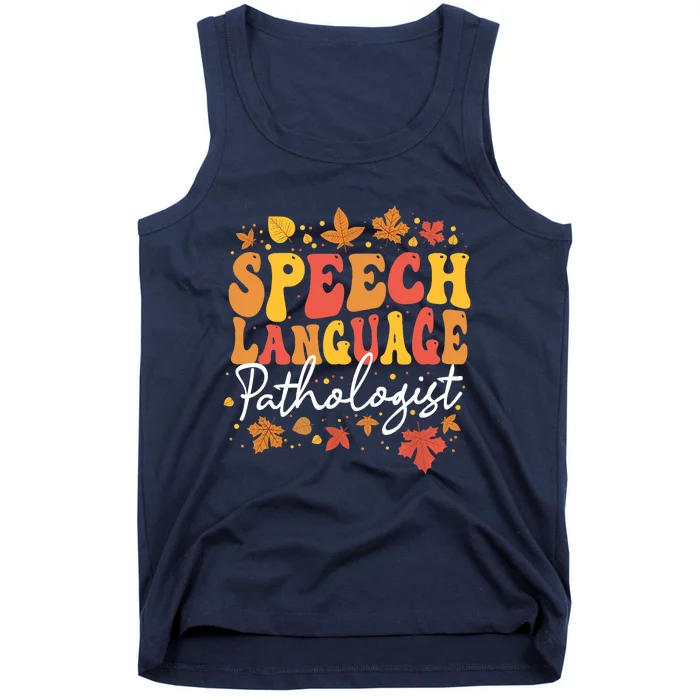 Thanksgiving Speech Therapy Fall Speech Language Pathologist Tank Top